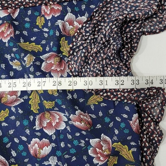 Umgee Sheer Mixed Print Bell Sleeve Boho Kimono Duster Coverup Size Small Medium - Picture 11 of 12